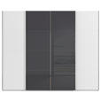 SCHWEBETÜRENSCHRANK 271/235/68 cm 4-türig Grau, Weiß  - Chromfarben/Weiß, KONVENTIONELL, Glas/Holzwerkstoff (271/235/68cm) - Novel