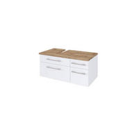 WASCHTISCHUNTERSCHRANK  - Alufarben/Weiß, KONVENTIONELL, Holzwerkstoff/Metall (90/41/47cm) - Xora
