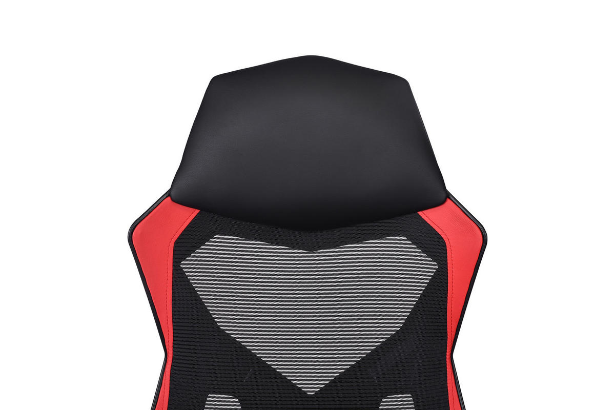 GAMINGSTUHL  in Lederlook, Netzbespannung Rot, Schwarz  - Rot/Schwarz, MODERN, Kunststoff/Textil (59/107-117/58cm) - Carryhome