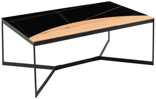 COUCHTISCH in Holz, Metall, Keramik  - Schwarz/Naturfarben, Design, Holz/Keramik (110/40/65cm) - Livetastic