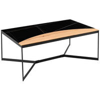 TABLE BASSE in Holz, Metall, Keramik  - noir/couleur écru, Design, céramique/métal (110/40/65cm) - Livetastic