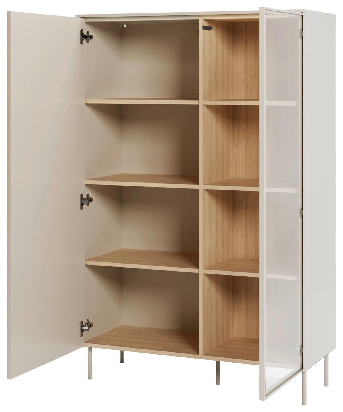 HIGHBOARD 102/156/41 cm Eichefarben, Kaschmir  102/156/41 cm  - Kaschmir/Eichefarben, MODERN, Glas/Holzwerkstoff (102/156/41cm) - Carryhome
