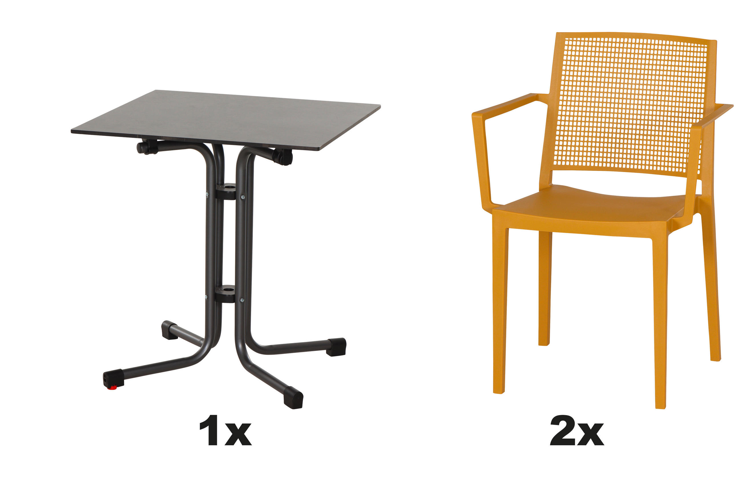 GARTENGARNITUR 3-teilig  - Gelb, Basics, Holzwerkstoff/Kunststoff (65/80/65cm) - Siena Garden