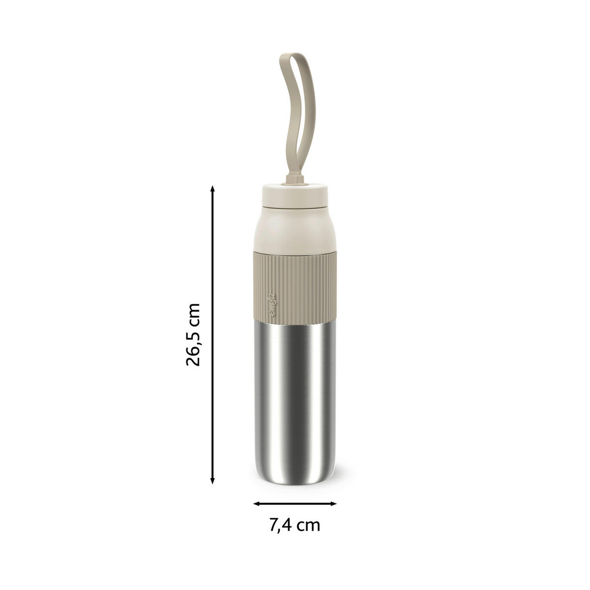 ISOLIERFLASCHE beYou 0,7L L  - Hellgrau, Basics, Metall (7,4/7,4/29,5cm) - Emsa