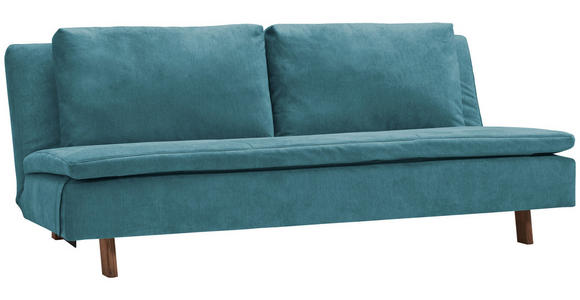 SCHLAFSOFA Flachgewebe Petrol  - Eichefarben/Petrol, KONVENTIONELL, Holz/Textil (205/85/98cm) - Carryhome