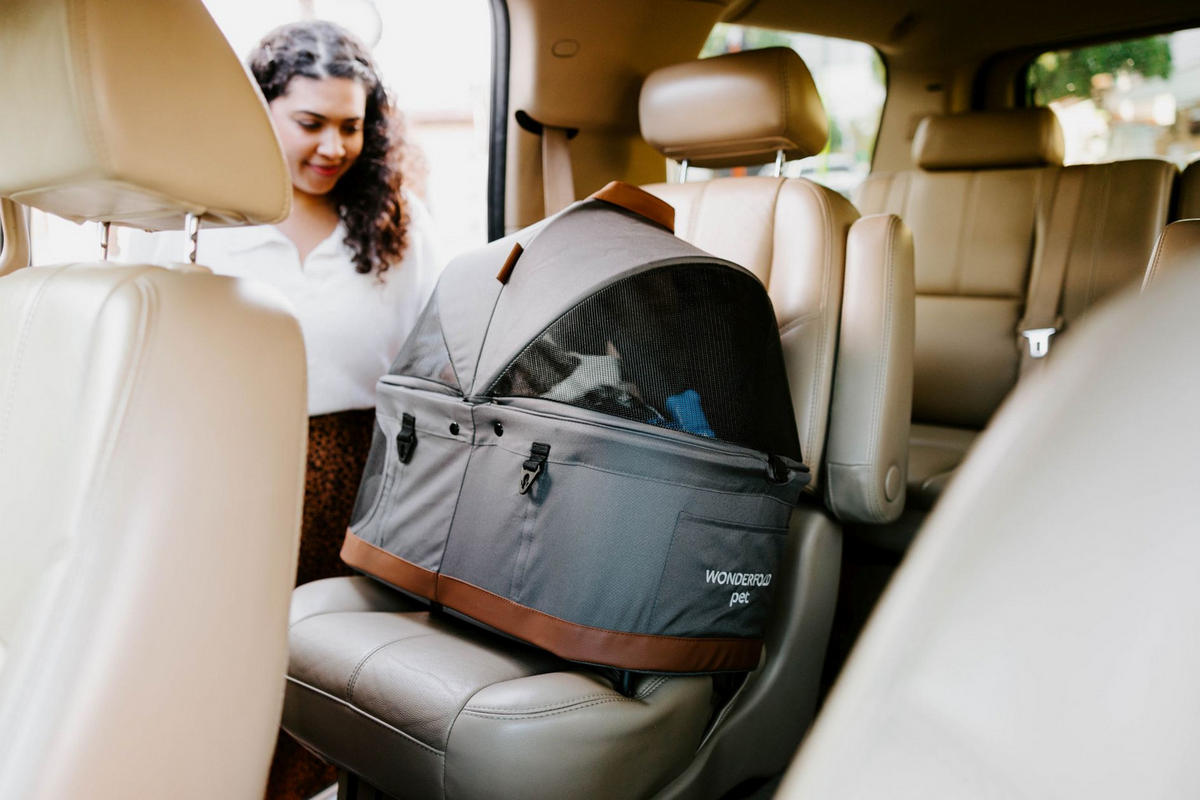 HUNDEBUGGY P2 Pet Stroller  - Schwarz/Grau, Basics, Textil/Metall (68/44/100cm) - WONDERFOLD