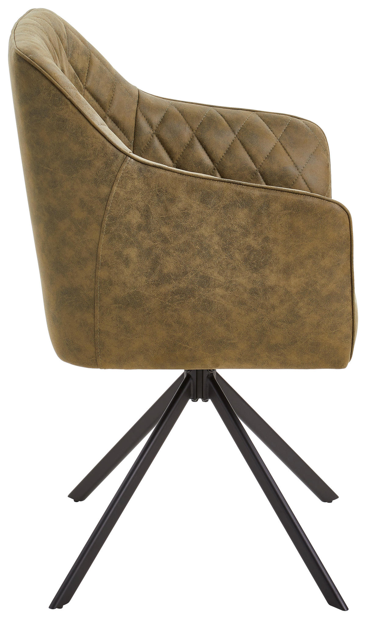 ARMLEHNSTUHL  in Eisen Mikrofaser  - Schwarz/Olivgrün, MODERN, Holz/Textil (61/91/58cm) - Livetastic