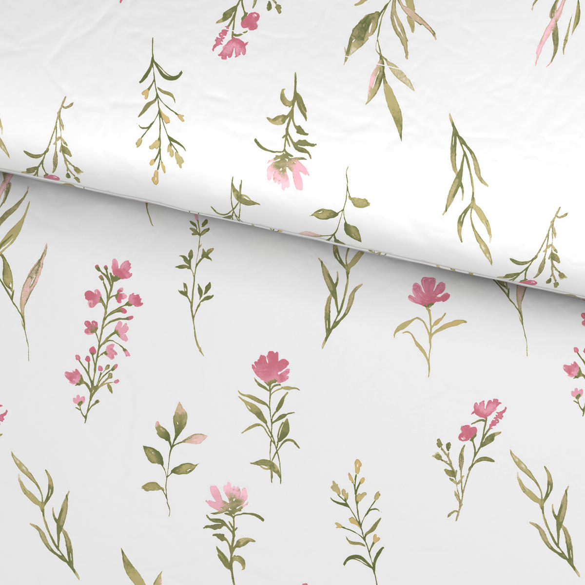 POSTELJINA 200/200 cm  Mavie  - bijela/ružičasta, Konvencionalno, tekstil (200/200cm) - Novel