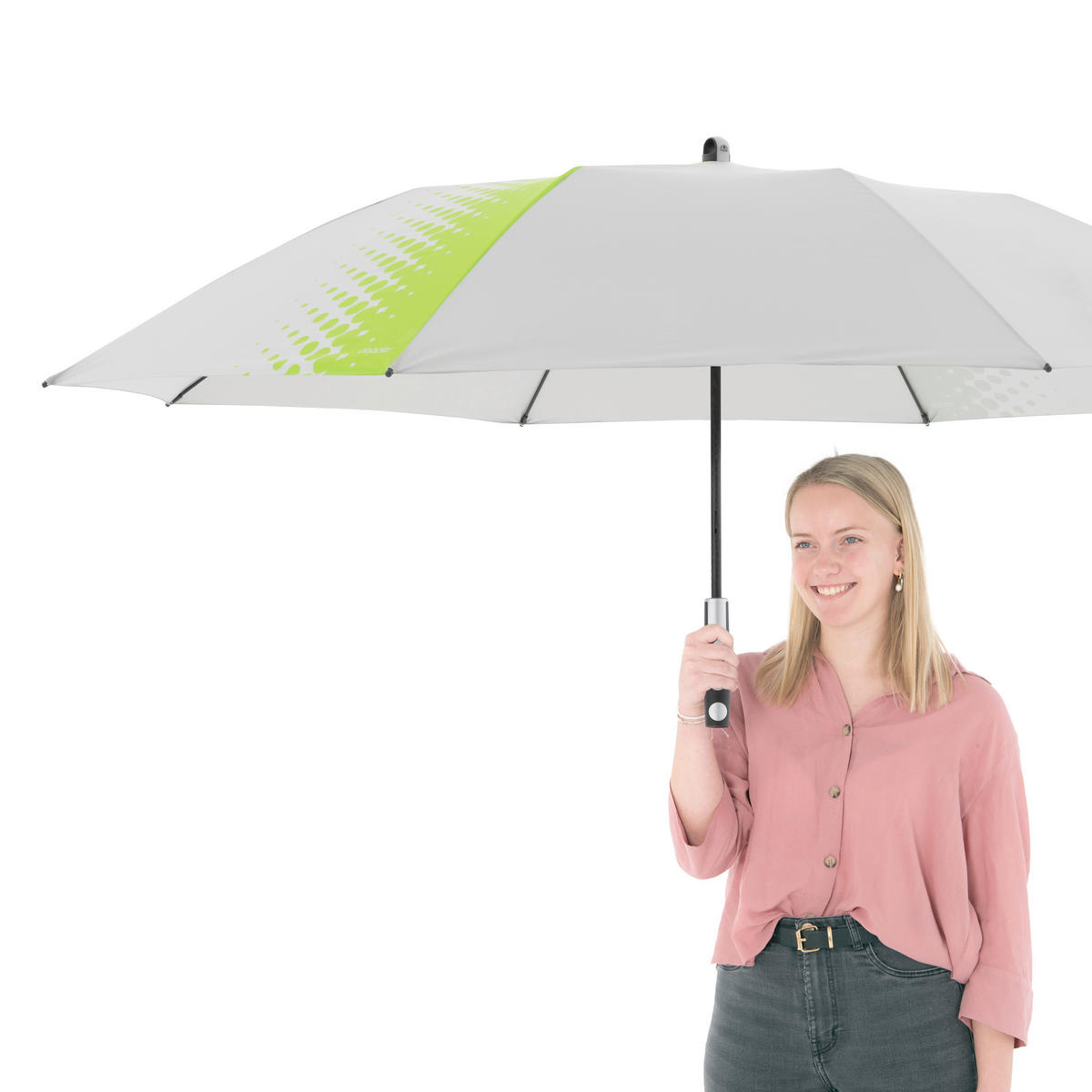 SONNENSCHIRM 156 cm Grün, Hellgrau  - Anthrazit/Hellgrau, MODERN, Textil/Metall (156cm) - Doppler