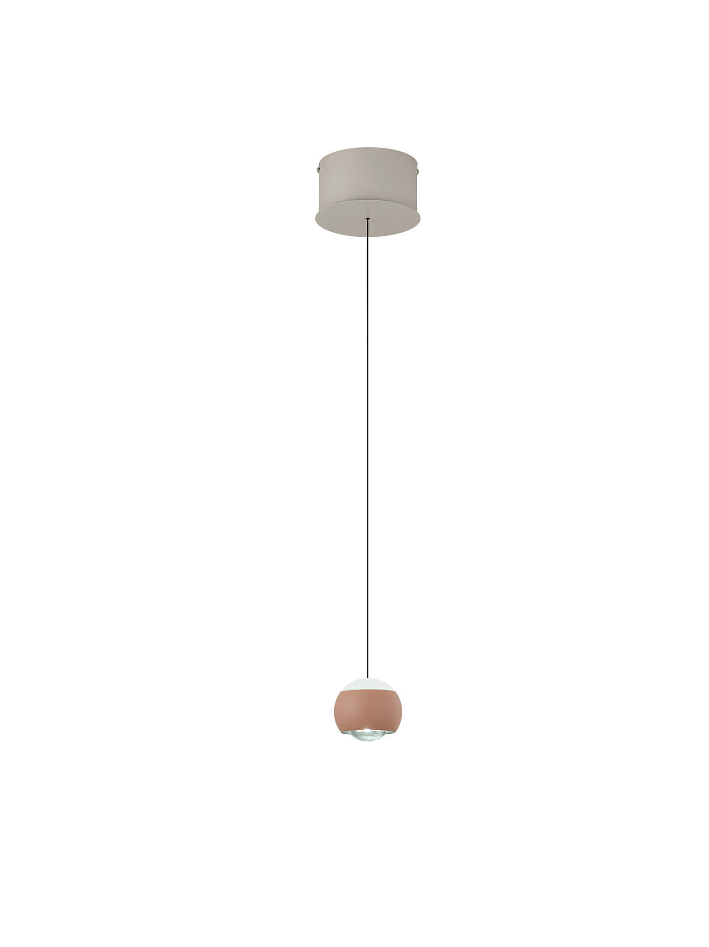 LED-PENDELLEUCHTE CANNON Musterring 15,5/200 cm - Aprikose/Grauweiß, KONVENTIONELL, Kunststoff/Metall (15,5/200cm) - Musterring