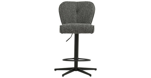 BARHOCKER Webstoff Grau, Schwarz Eisen Sitzfläche 360° drehbar - Schwarz/Grau, Design, Textil/Metall (44/97-117/58cm) - Novel
