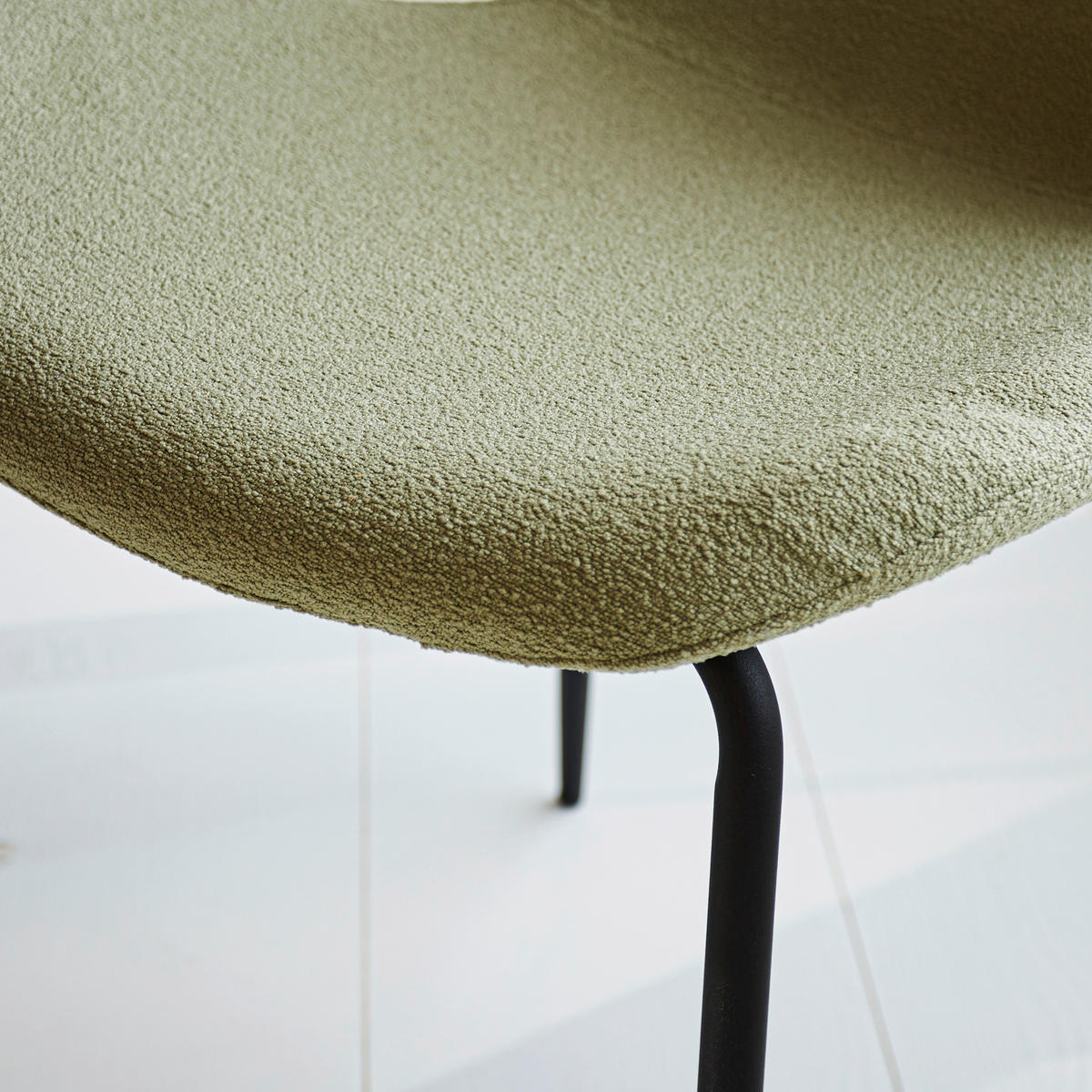 STUHL-SET 2 Stück  in Bouclé  - Schwarz/Grün, MODERN, Textil/Metall (50/88,5/42cm) - MID.YOU