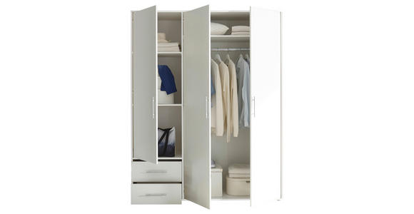DREHTÜRENSCHRANK - Alufarben/Weiß, KONVENTIONELL, Holzwerkstoff/Kunststoff (155/195/60cm) - Carryhome