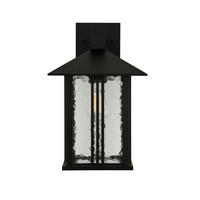 AUßENWANDLEUCHTE Venice 23/23/36 cm   - Transparent/Schwarz, Basics, Glas/Metall (23/23/36cm) - Searchlight