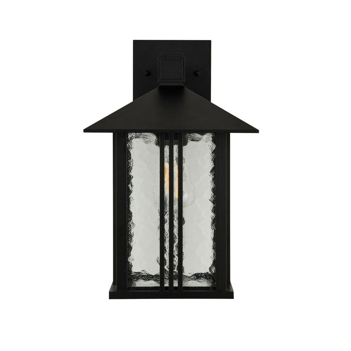 AUßENWANDLEUCHTE Venice 23/23/36 cm   - Transparent/Schwarz, Basics, Glas/Metall (23/23/36cm) - Searchlight