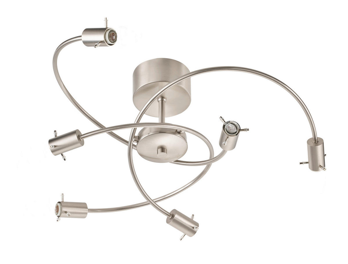 DECKENLEUCHTE  72/26 cm    - Nickelfarben, Konventionell, Metall (72/26cm) - Fischer & Honsel