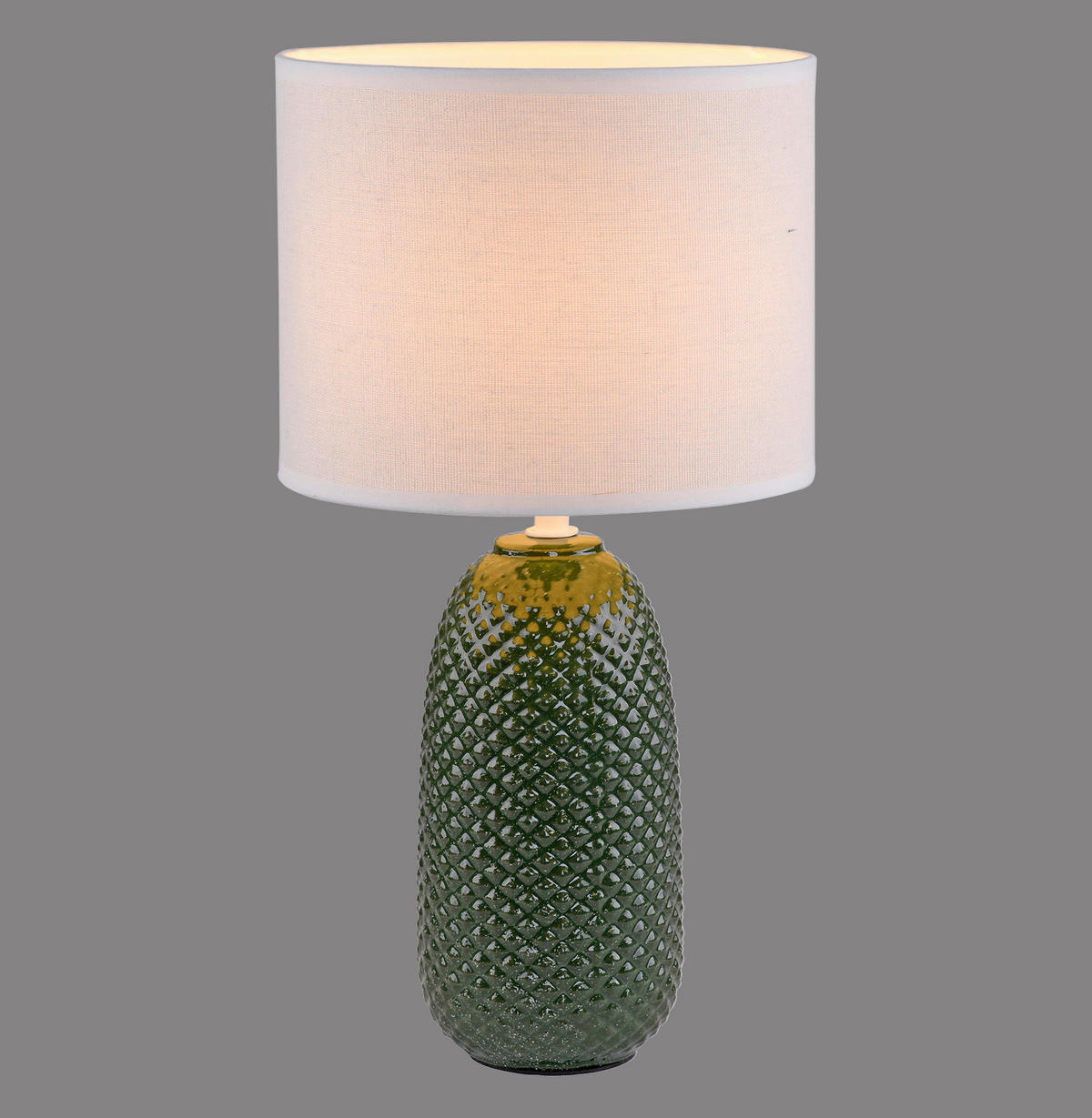 TISCHLEUCHTE PINE 20/20/38 cm  - Weiß/Grün, Design, Glas/Kunststoff (20/20/38cm)