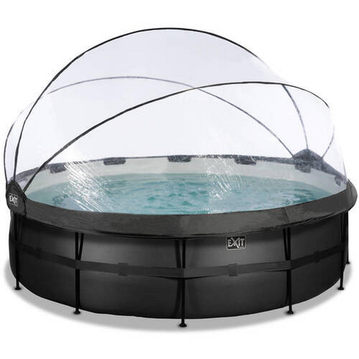 POOL-SET BLACK 488/122 cm  - Schwarz, KONVENTIONELL, Metall (488/122cm) - EXIT Toys