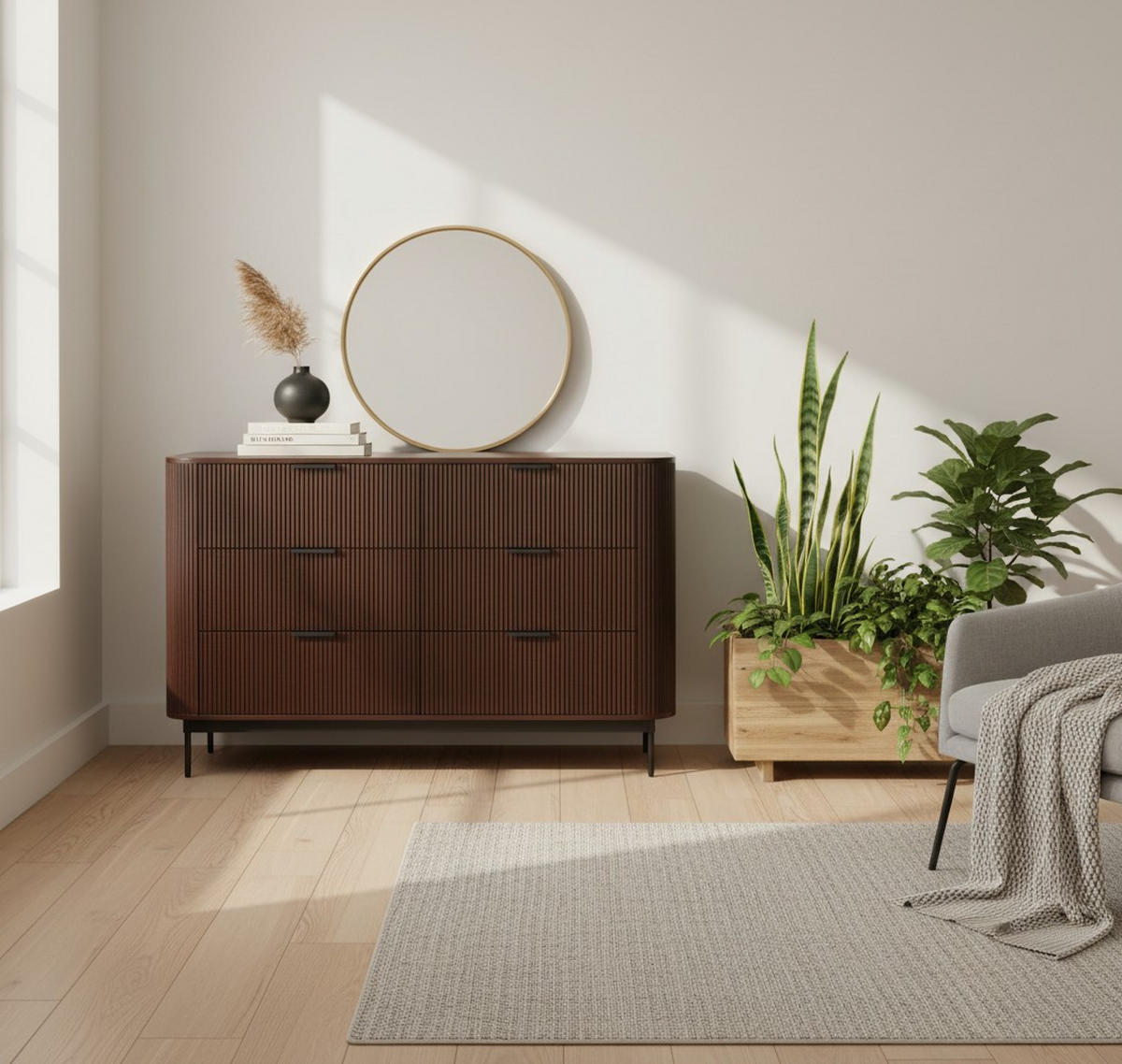 SIDEBOARD  in 140/85/40 cm  - Walnussfarben/Schwarz, KONVENTIONELL, Holz/Metall (140/85/40cm) - Livetastic