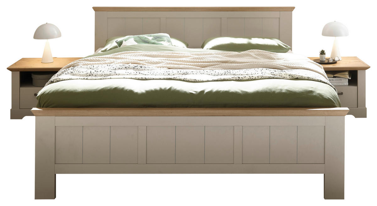 BETT 180/200 cm  in Champagner, Eiche Artisan  - Champagner/Eiche Artisan, LIFESTYLE, Holzwerkstoff (180/200cm) - Landscape