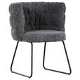 STUHL Flachgewebe Grau, Schwarz  - Schwarz/Grau, Basics, Textil/Metall (62/80/62cm) - Carryhome