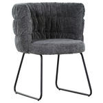 STUHL Flachgewebe Grau, Schwarz  - Schwarz/Grau, Basics, Textil/Metall (62/80/62cm) - Carryhome