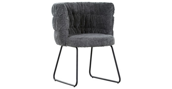 STUHL Flachgewebe Grau, Schwarz - Schwarz/Grau, Basics, Textil/Metall (62/80/62cm) - Carryhome