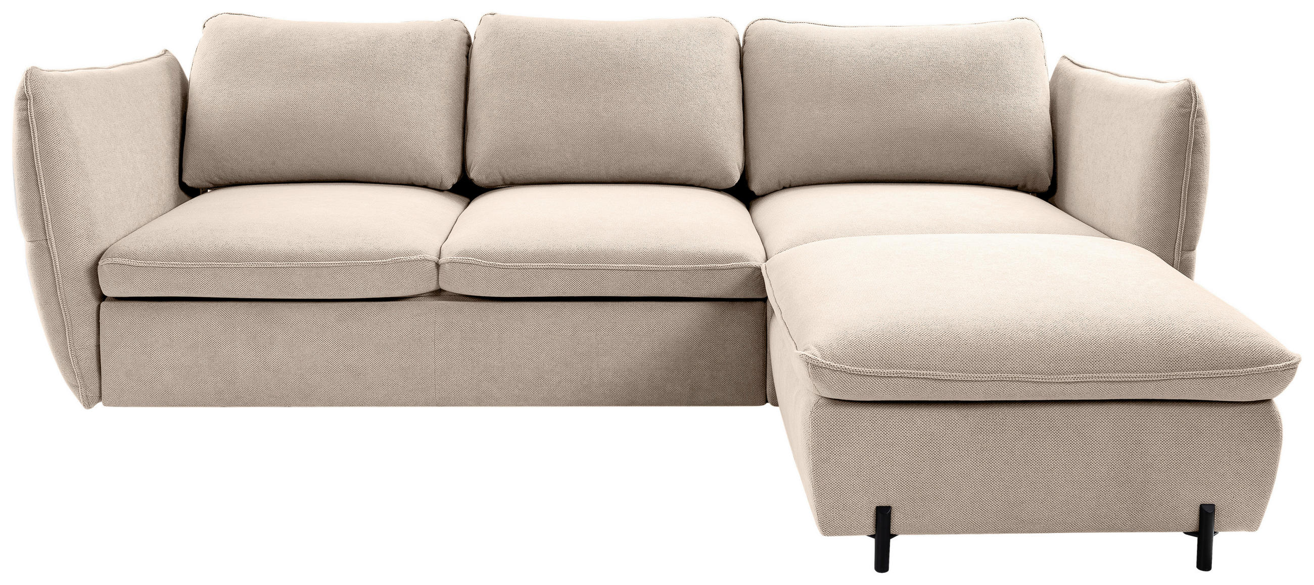 HÖRNSOFFA i ljusbrun  - ljusbrun/svart, Modern, metall/textil (262/178cm) - MID.YOU