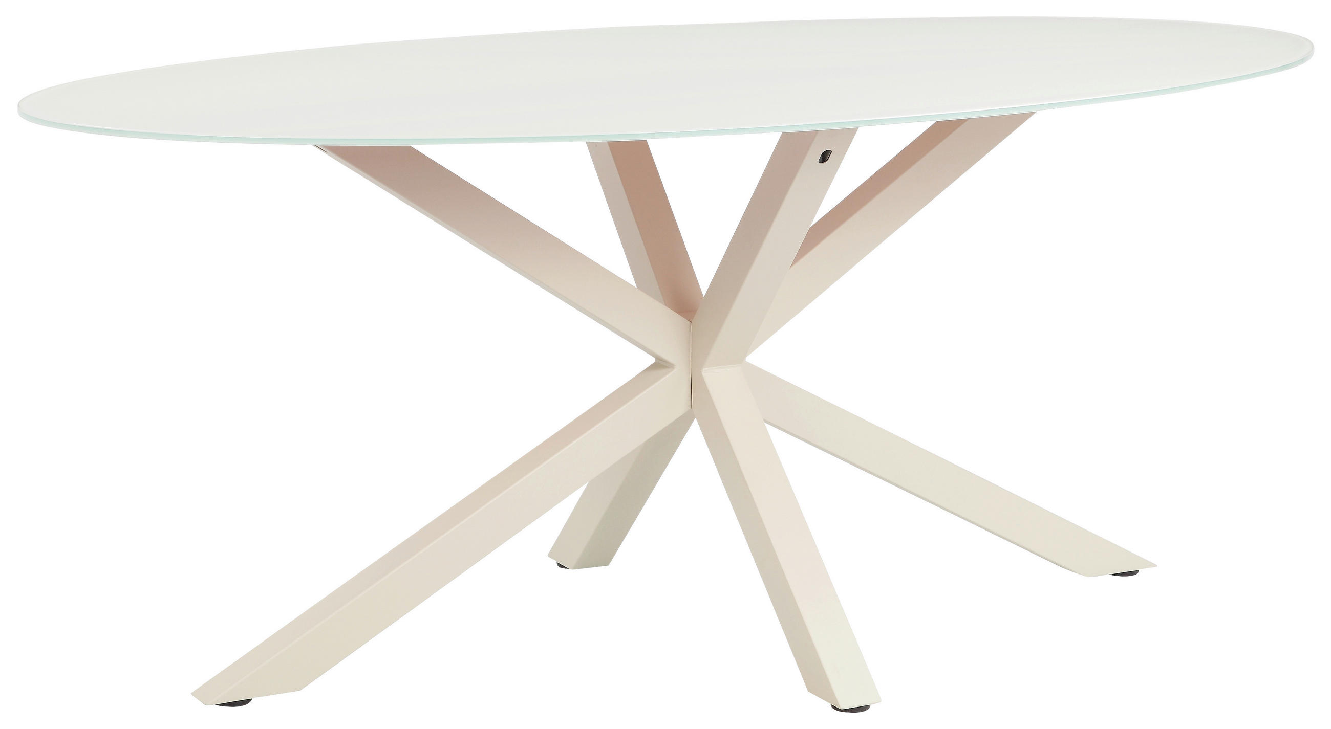 ESSTISCH 180/100/75 cm  Metall, Glas oval Kaschmir  - Kaschmir, MODERN, Glas/Metall (180/100/75cm) - P & B