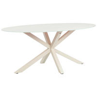 ESSTISCH 180/100/75 cm  Metall, Glas oval Kaschmir  - Kaschmir, MODERN, Glas/Metall (180/100/75cm) - P & B