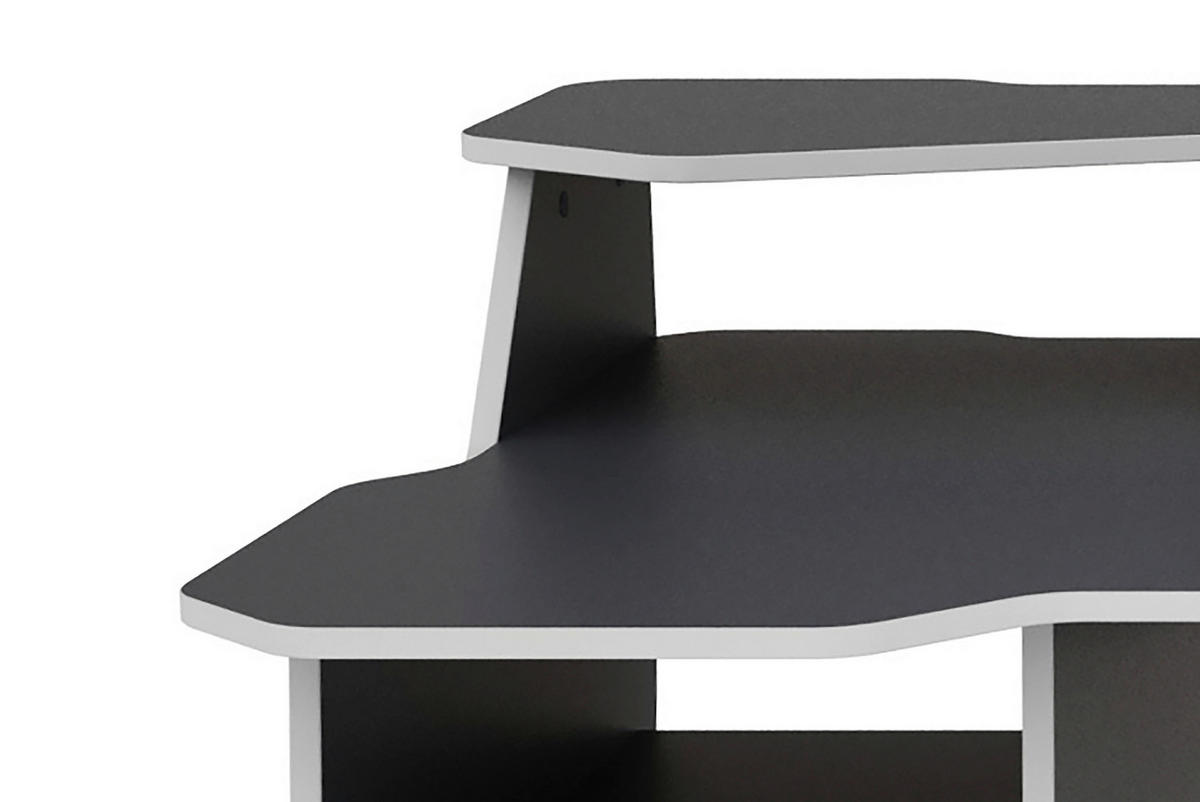 GAMINGTISCH Anthrazit, Weiß  - Anthrazit/Weiß, LIFESTYLE, Holzwerkstoff (180/85/76cm) - MID.YOU