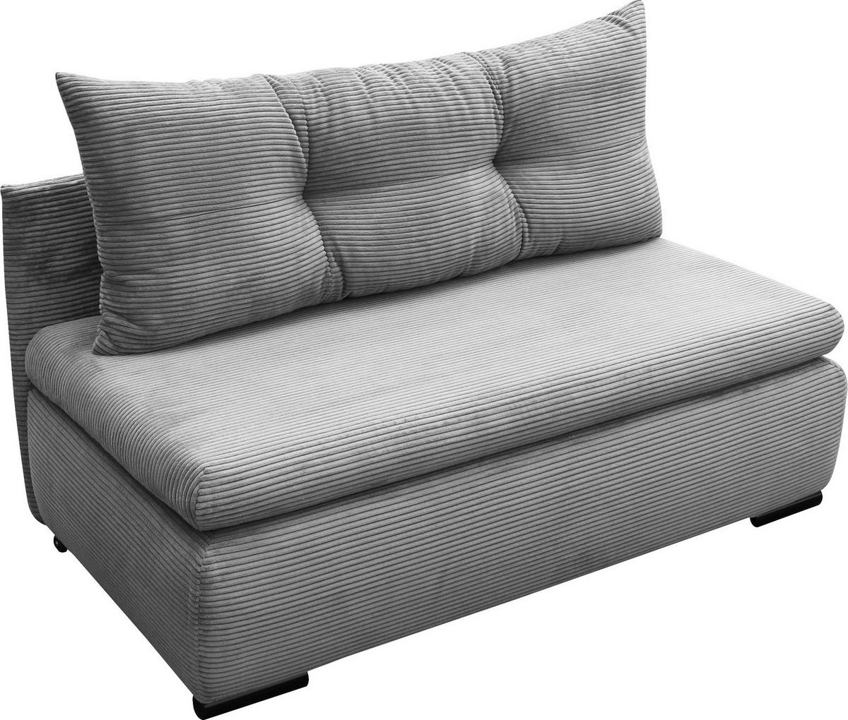 SCHLAFSOFA  mit Liegefunktion Cord Hellgrau  - Hellgrau/Schwarz, Design, Kunststoff/Textil (154/93/85cm) - MID.YOU