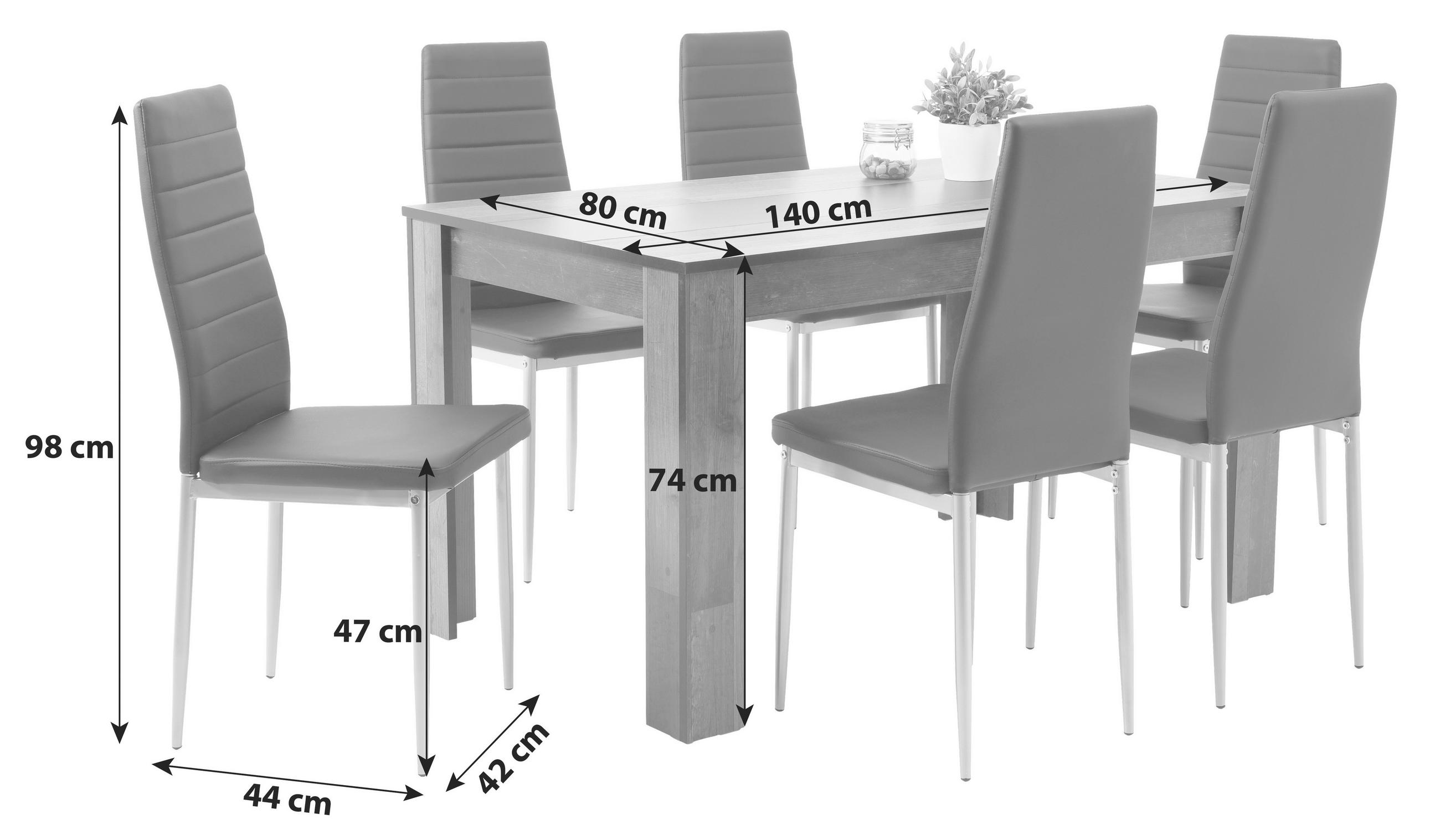 TISCHGRUPPE Braun, Schwarz  - Schwarz/Braun, MODERN, Kunststoff/Metall (140cm) - MID.YOU