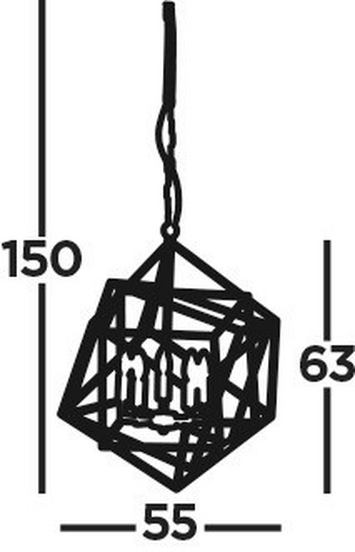 VISEČA SVETILKA  Cube      55/150 cm      E14 - barve kroma, Design, kovina (55/150cm)