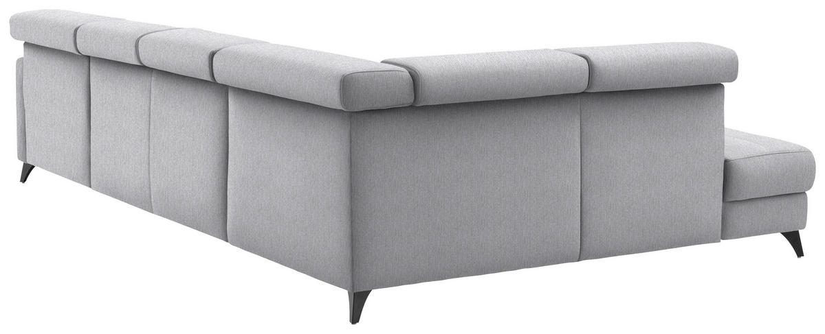 WOHNLANDSCHAFT Flachgewebe Ecru  - Ecru/Schwarz, Konventionell, Textil/Metall (215/333/174cm) - Beldomo System