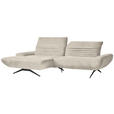 ECKSOFA  in Teddystoff Beige  170-195/280 cm  - Beige/Schwarz, Design, Textil/Metall (170-195/280cm) - Dieter Knoll