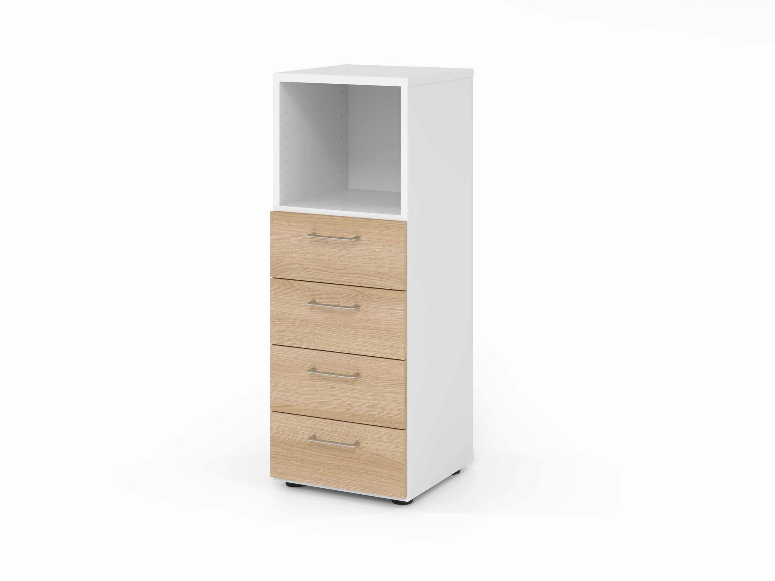 AKTENSCHRANK   - Eichefarben/Weiß, Basics, Holzwerkstoff (40/110/41,7cm) - Venda