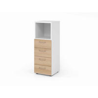 AKTENSCHRANK   - Eichefarben/Weiß, Basics, Holzwerkstoff (40/110/41,7cm) - Venda