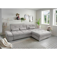ECKSOFA Chenille Grau  - Chromfarben/Grau, Modern, Textil/Metall (300/196cm) - Livetastic