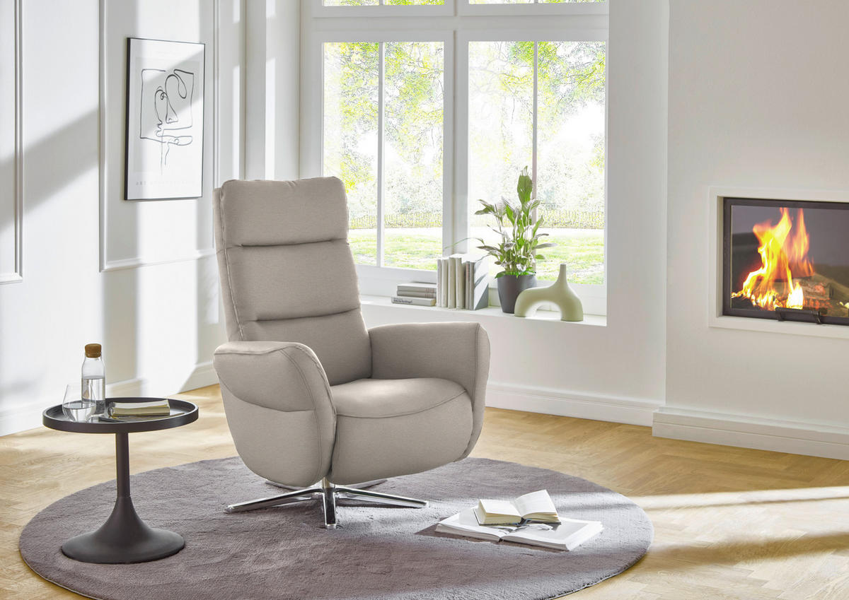 RELAXSESSEL in Textil Silberfarben  - Chromfarben/Silberfarben, Design, Textil/Metall (78/113/83cm) - Beldomo Speed