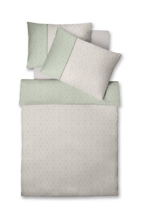 POVLEČENÍ, damašek, bílá, šalvějově zelená, 140/200 cm - bílá/šalvějově zelená, Design, textil (140/200cm) - Fleuresse