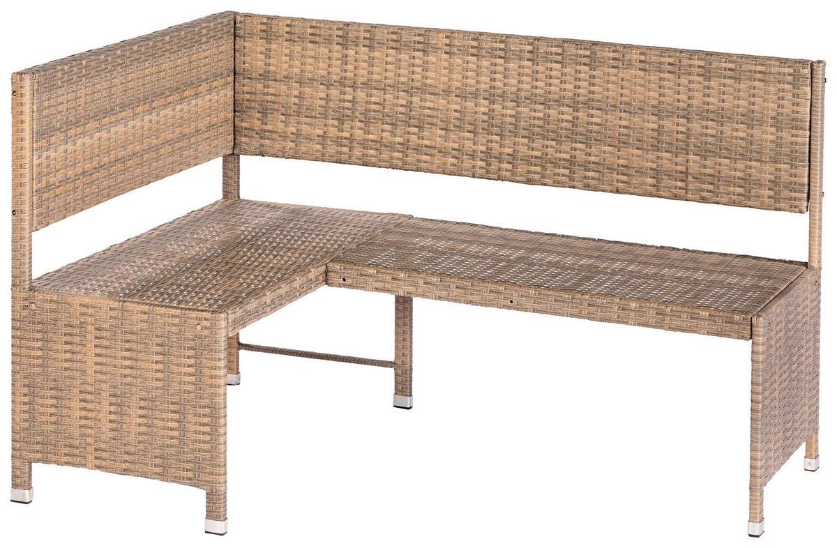 GARTENBANK  Stahl  - Naturfarben/Cappuccino, KONVENTIONELL, Kunststoff/Textil (100/148cm) - Gardenson