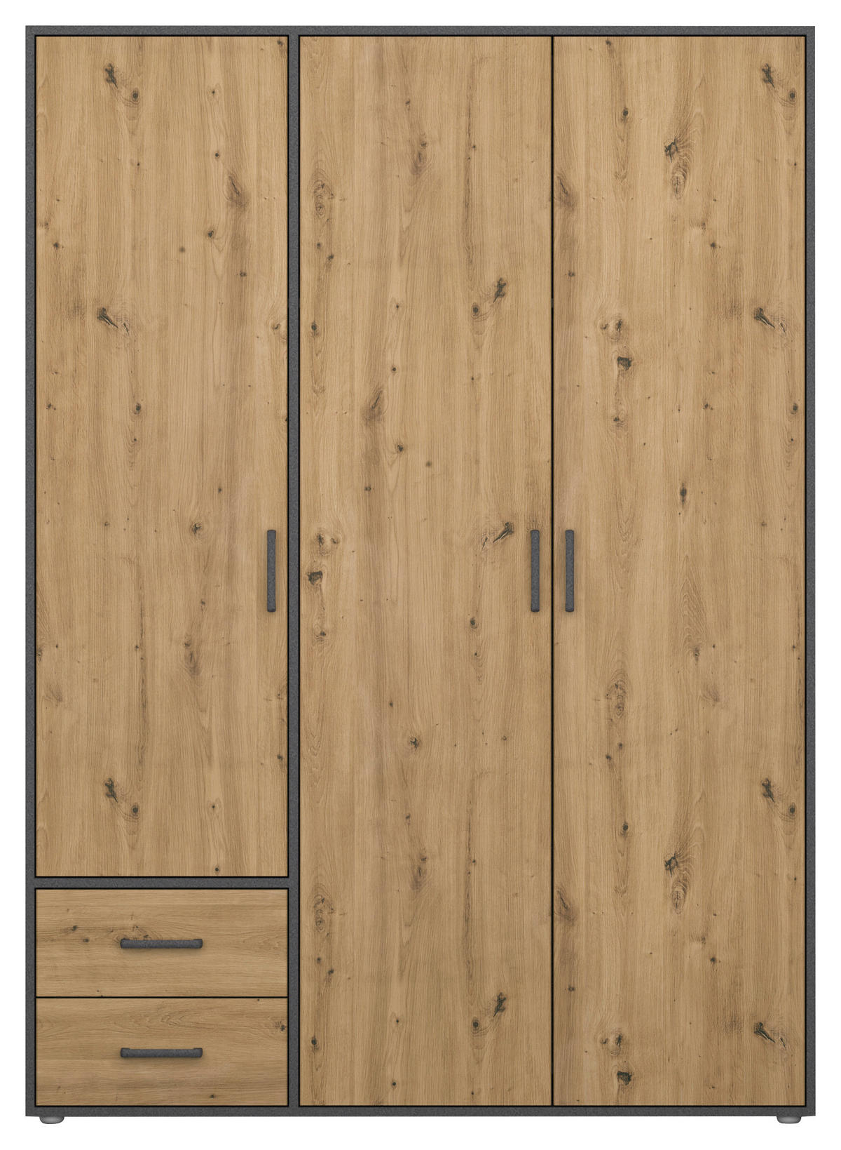 DREHTÜRENSCHRANK in Grau, Eiche Artisan  - Eiche Artisan/Grau, Modern, Holzwerkstoff/Kunststoff (140/194/53cm) - Rauch Möbel