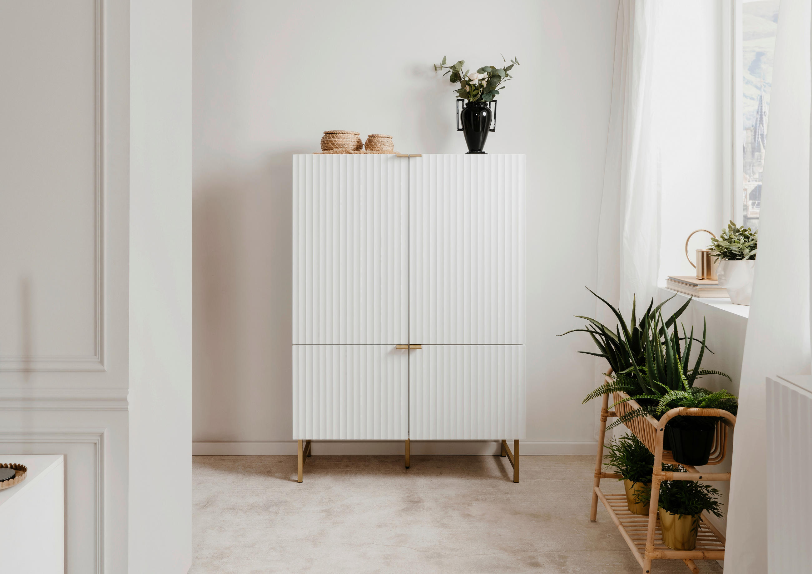 HIGHBOARD  in 100/142/41 cm  - Goldfarben/Weiß, Design, Holzwerkstoff/Kunststoff (100/142/41cm) - MID.YOU