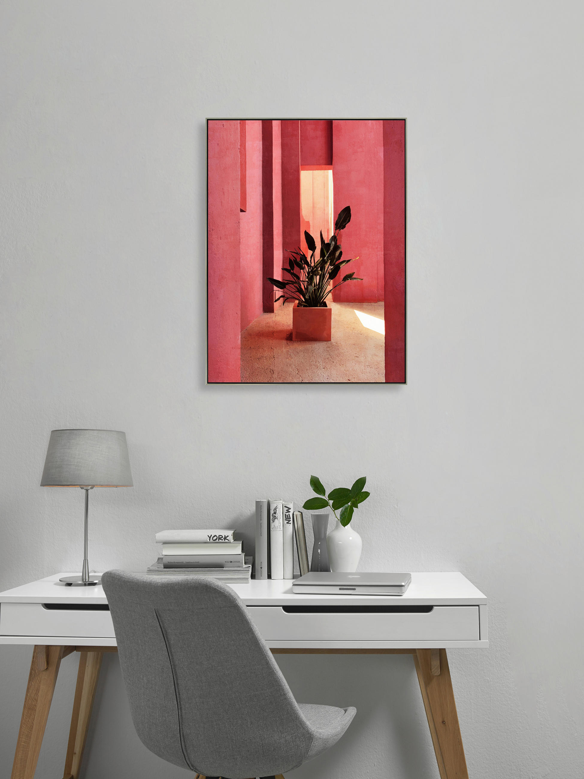 UMETNIŠKI POTISK  90/120 cm   - srebrne barve/večbarvno, Design, umetna masa/tekstil (90/120cm) - Monee