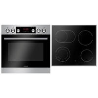 HERDSET 90300  - Edelstahlfarben, Basics, Glas/Metall (59,5/59,5/55cm) - Mican