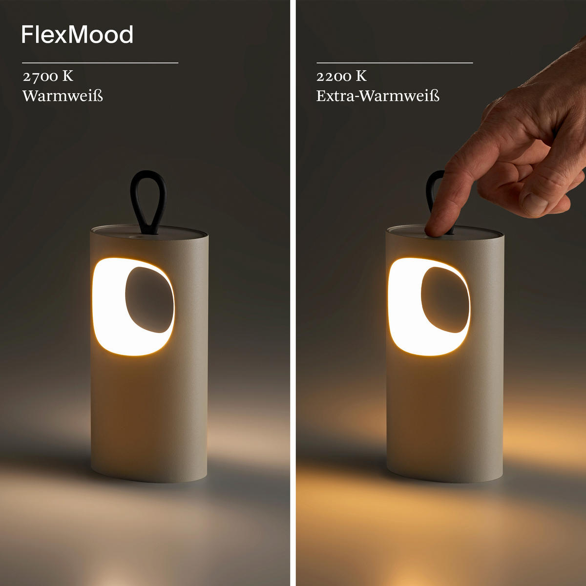 AKKU-TISCHLEUCHTE Lunari 6/8,3/16 cm   - Beige, Design, Metall (6/8,3/16cm)