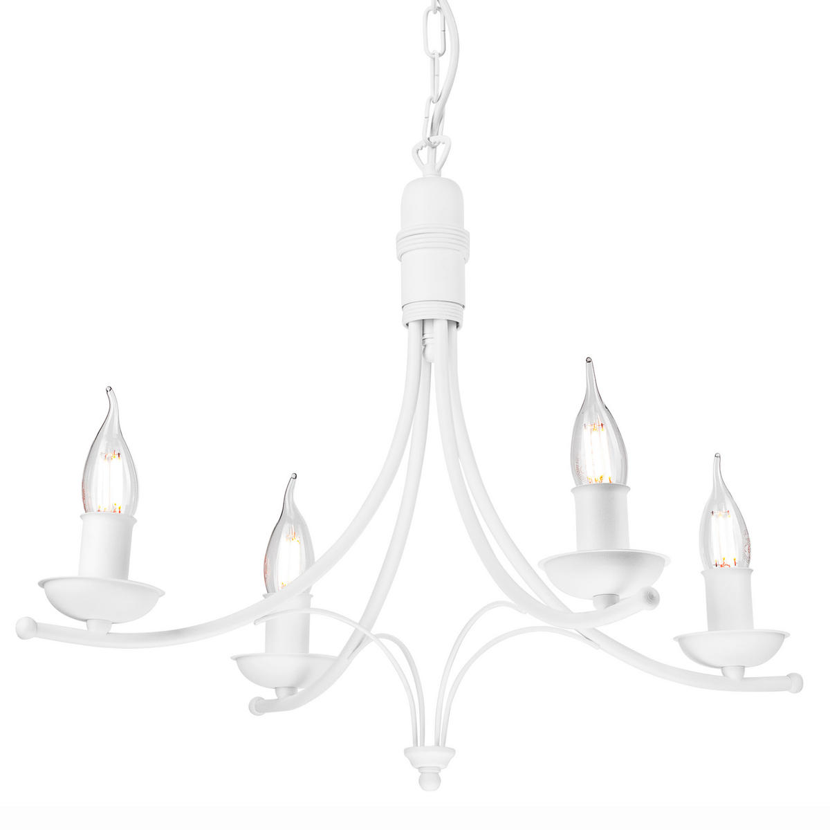 KRONLEUCHTER 58/100 cm   - Weiß Hochglanz, KONVENTIONELL, Metall (58/100cm)