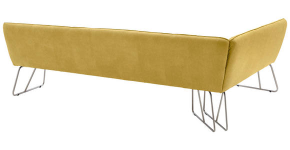 ECKBANK 184/284 cm  in Gelb, Edelstahlfarben  - Edelstahlfarben/Gelb, Design, Textil/Metall (184/284cm) - Dieter Knoll