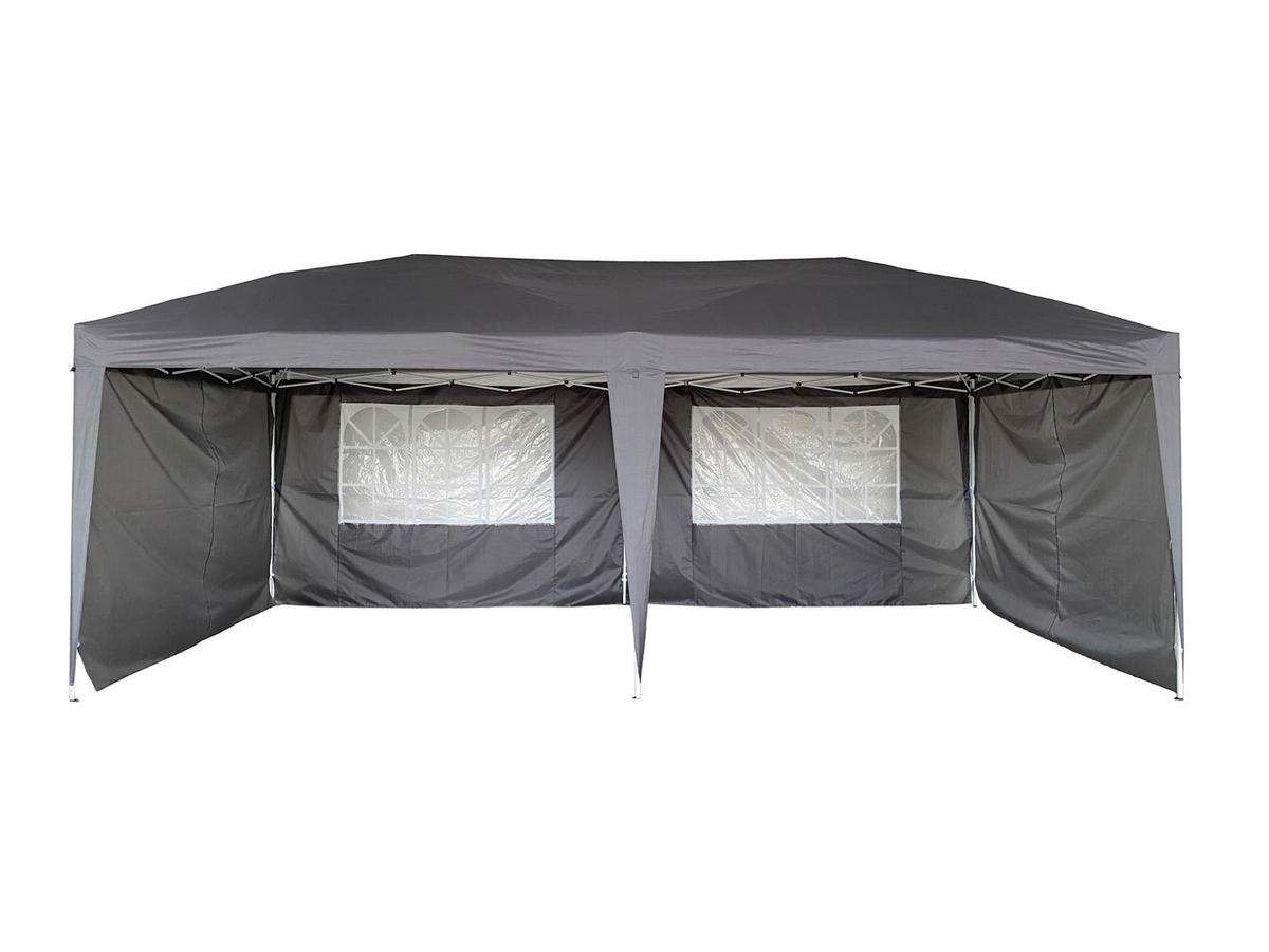 PAVILLON 300/260/600 cm Stahl  - Anthrazit, Basics, Kunststoff/Metall (300/260/600cm) - Gardenson